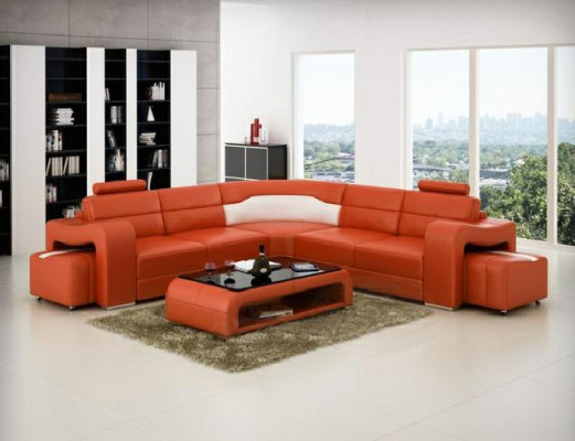 Leather sofa with USB Corner sofa Corner sofa Designer Living landscape L-shape Sofa PISA