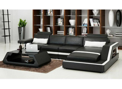 LEATHER SOFA XXL Living landscape Suite USB Leather Corner sofa made to measure HH4