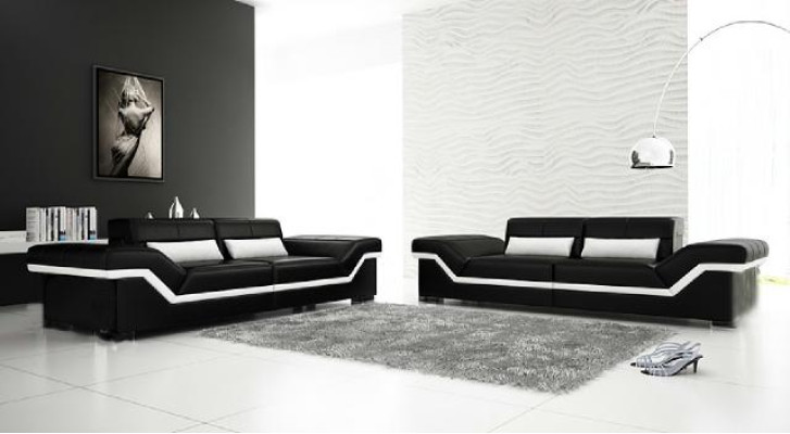 LEATHER SOFA SOFA 3+3 SOFA + USB Upholstery Leather Suite SOFAGARITUR custom-made