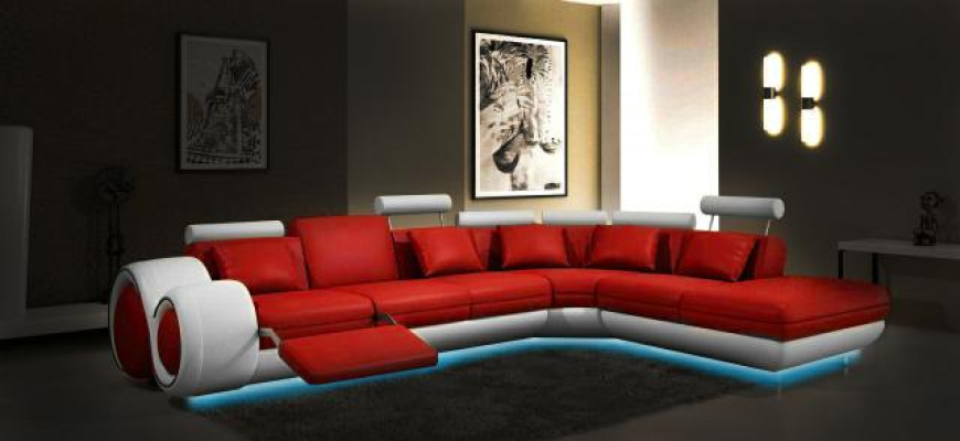 LEATHER SOFA LEATHER COUCH with USB Suite SOFA Living landscape Black /White Couch new