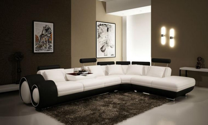 LEATHER SOFA with USB LEATHER COUCH Suite SOFA COUCH Living landscape Berlin V new