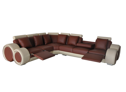 Design Leather Upholstery XXL Seat Room Sofa with USB Design Corner Suite Sofas new