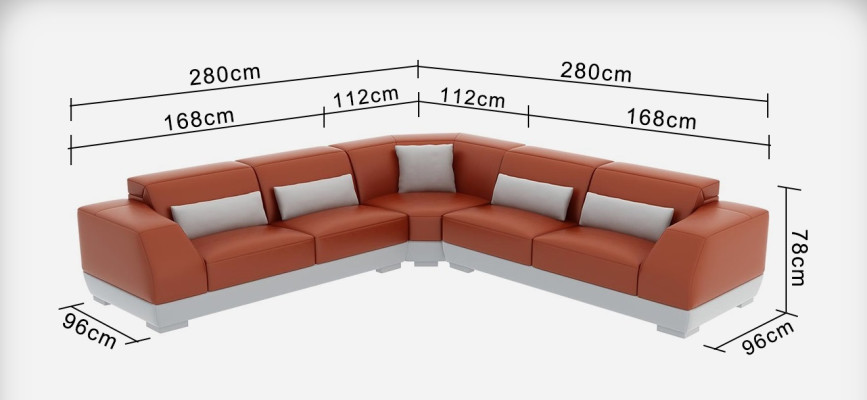 Leather sofa with USB Living landscape Corner sofa Eck Suite Design Modern Sofa G8024B