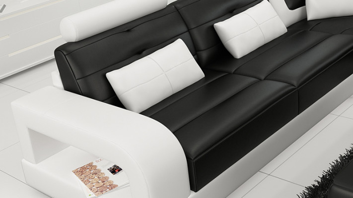 Leather sofa USB Living landscape Corner sofa Corner Suite Design Sofa Couch L6008B new