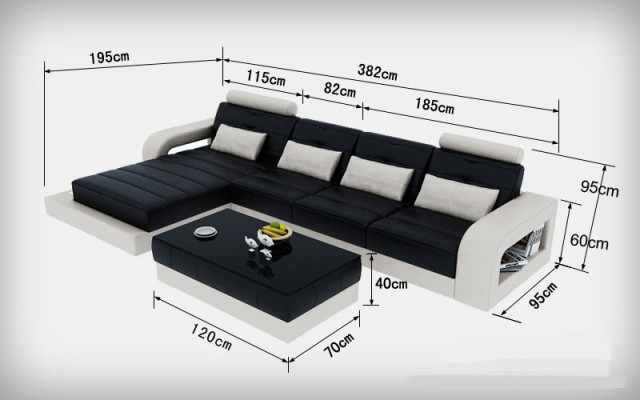 Leather sofa with USB,Living landscape Corner sofa Eck Suite Design Modern Sofa L6008C