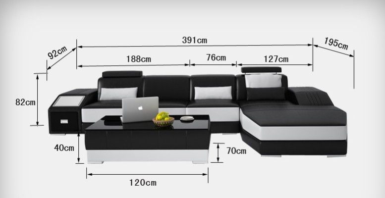 Leather sofa with USB,Living landscape Corner sofa Eck Suite Design Modern Sofa L6003C