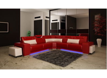 Leather sofa with USB Living landscape Corner sofa Corner Suite Design Modern Sofa F3011B