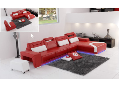 Leather sofa with USB,Living landscape Corner sofa Eck Suite Design Modern Sofa F3011C