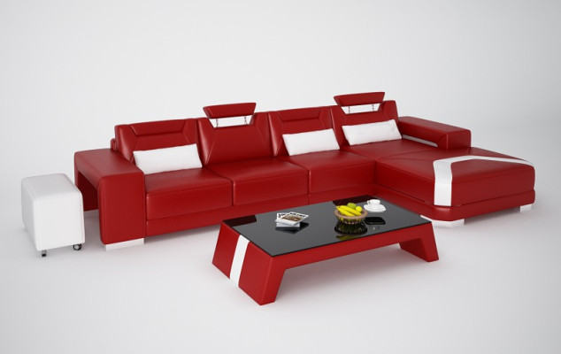 Leather sofa with USB,Living landscape Corner sofa Eck Suite Design Modern Sofa F3011C