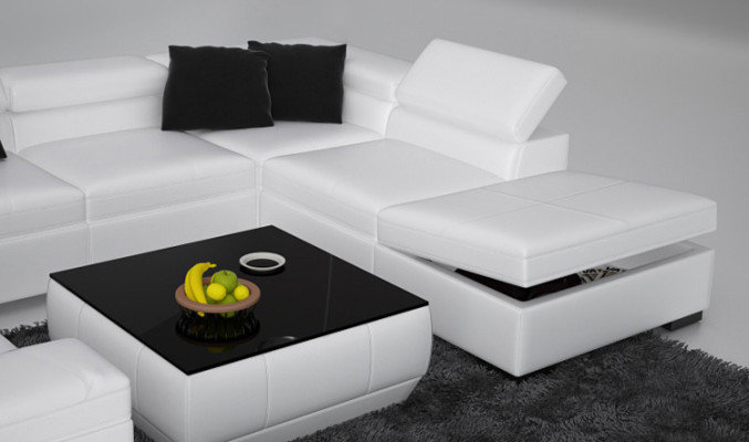 Leather sofa sofa couch living landscape corner sofa corner suite design modern U K5006