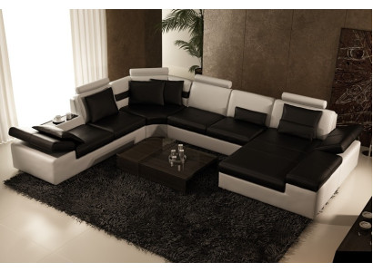 Leather sofa Sofa Couch Living landscape Corner sofa Suite Design Modern Sofa K5014