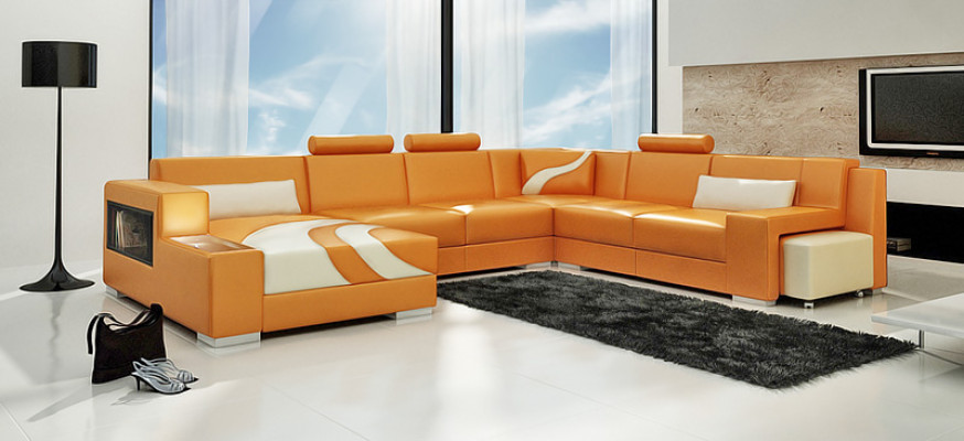 Living landscape Couch Upholstery Corner Suite Designer Leather Sofa Big Sofa new V015A