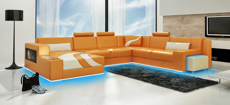 Living landscape Couch Upholstery Corner Suite Designer Leather Sofa Big Sofa new V015A