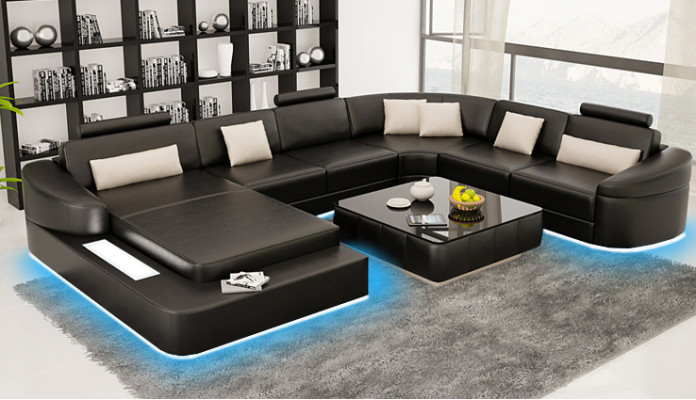 Living landscape Couch Upholstery Corner Suite Designer Leather Sofa Big Sofa Chalice