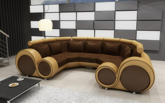 Corner sofa Living landscape U-shape Textile Big XXL Corner sofa Fabric Textile Sofa Couch new