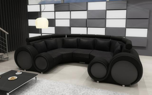 Corner sofa Living landscape U-shape Textile Big XXL Corner sofa Fabric Textile Sofa Couch new