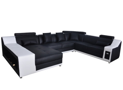 Living Couch Leather Landscape Sofa Upholstery Suite Corner Sofas Seat Sets new