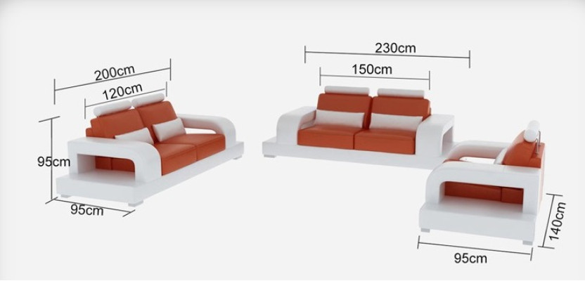 Leather sofa Couch Living landscape 3+2+1 Seater + USB Suite Design Modern Sofa