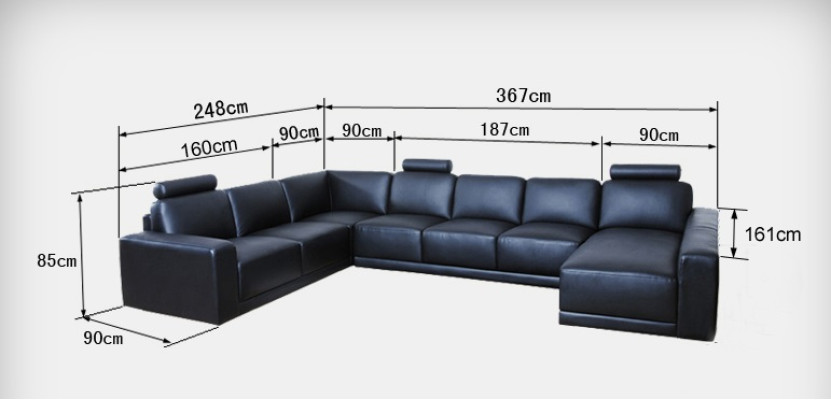 Leather sofa Couch Living landscape Corner sofa Corner Suite Design Modern Sofa with USB