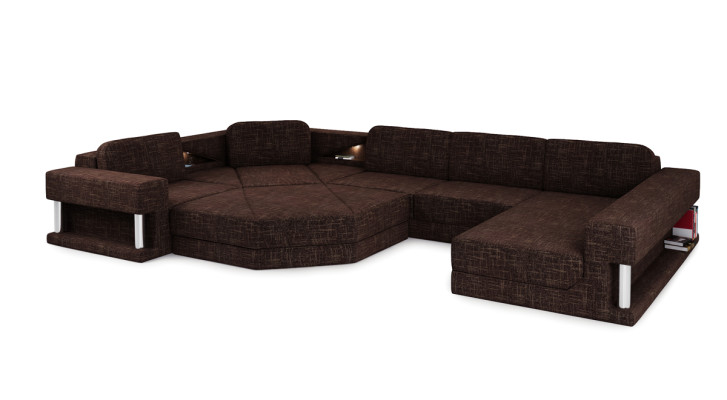 Corner sofa with USB Upholstery Textill Design Sofa Suite Living landscape Parliament