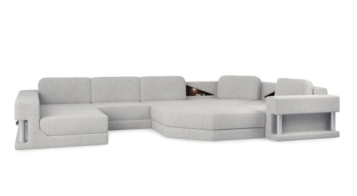 Corner sofa with USB Upholstery Textill Design Sofa Suite Living landscape Parliament
