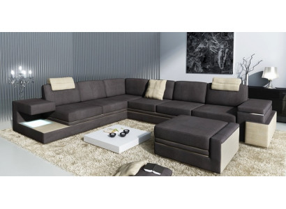 Living landscape XXL Corner sofa Upholstery Corner Corner Seat Suite Sofas Couches Textile