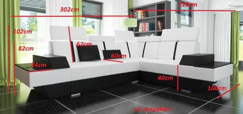Design Living landscape Sofa Corner sofa USB Fabric Textile Leather Custom made Corner sofa