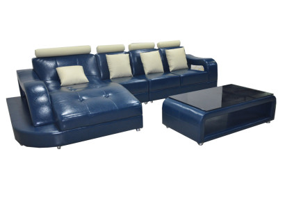 Leather sofa with USB Living landscape Corner Suite Design Modern Sofa L-shape L6015