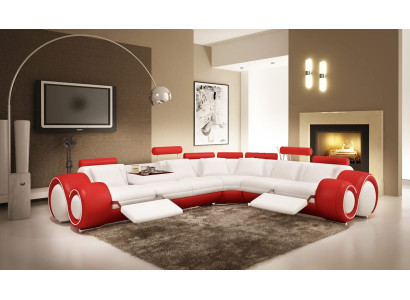 Leather sofa with USB,Living landscape Corner sofa Eck Suite Design Modern Sofa A1163