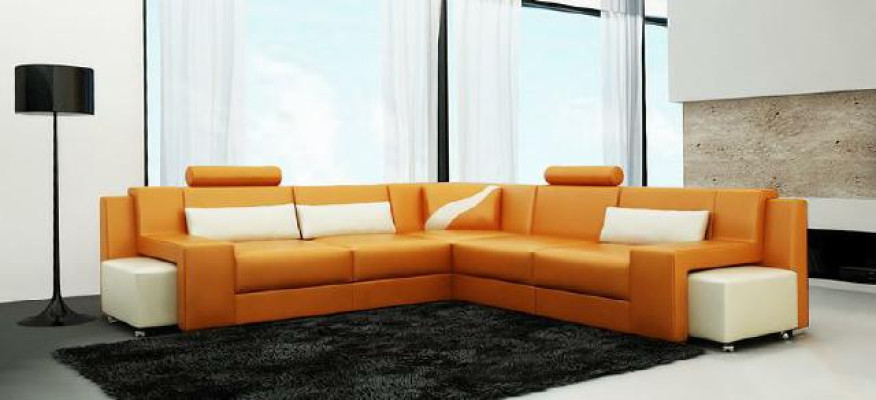 Living landscape Upholstery Corner Corner Sofa with USB Suite Landschaft Leather V015B new