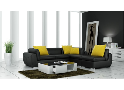 Leather sofa with USB Living landscape Corner sofa Eck Suite Design Modern Sofa F3014