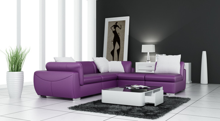 Leather sofa with USB Living landscape Corner sofa Eck Suite Design Modern Sofa F3014