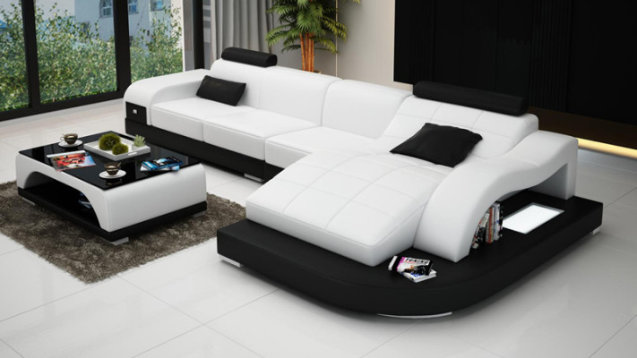 Living landscape Corner sofa Sofa with USB Leather sofa Designer sofa Seat Upholstery new 3375