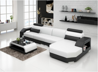 Leather sofa + USB Living landscape Corner sofa Corner Suite Design Couch Sofa new G8001C