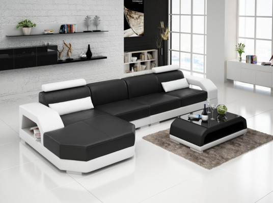 Leather sofa + USB Living landscape Corner sofa Corner Suite Design Couch Sofa new G8001C