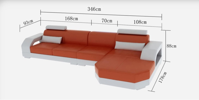 Leather sofa + USB Living landscape Corner sofa Corner Suite Design Couch Sofa new G8001C