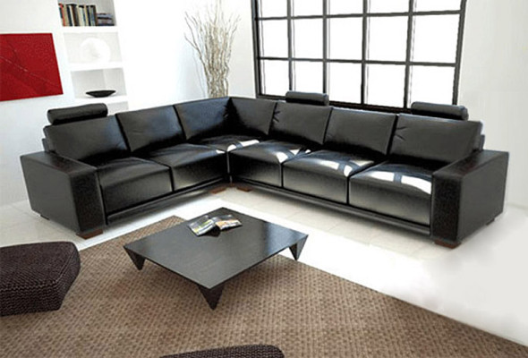 Leather sofa with USB Living landscape Corner sofa Eck Suite Design Modern Sofa A1121B