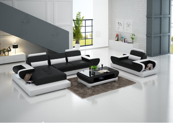 Design XXL Big Sofa with USB,Corner sofa Leather sofa Couch Upholstery Corner Living landscape