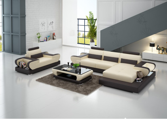 Design XXL Big Sofa with USB,Corner sofa Leather sofa Couch Upholstery Corner Living landscape