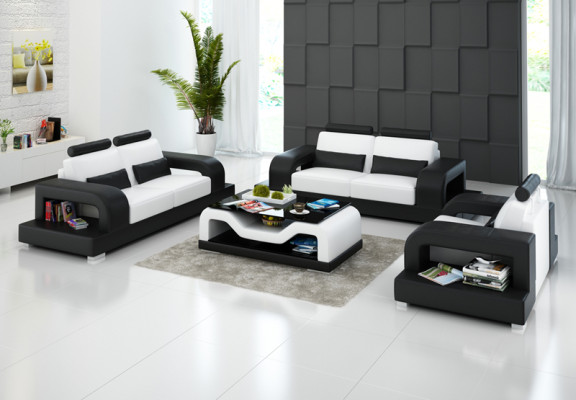 Leather sofa Couch Living landscape 3+2+1 Seater Suite Modern Design Sofa