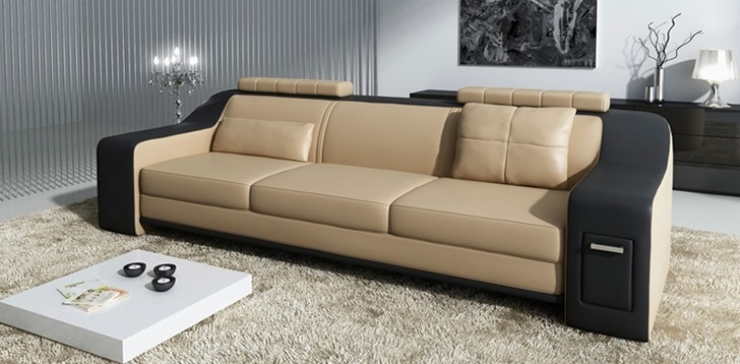 Seat Suite Sofa Leather Upholstery 3+2+1 Design Couch Modern Sets Sofas USB