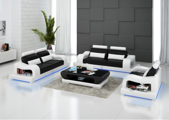 Leather sofa couch sofa set Living landscape 3+2+1 Seater Suite Design Modern G8005D