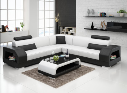 Leather sofa with USB Living landscape Corner sofa Corner Suite Design Modern Sofa G8001B