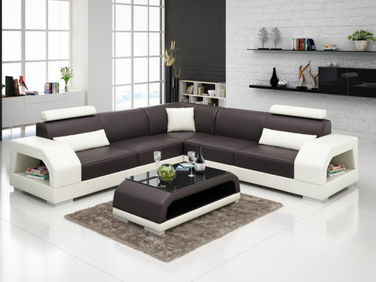 Leather sofa with USB Living landscape Corner sofa Corner Suite Design Modern Sofa G8001B