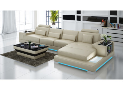 Leather sofa Couch Living landscape Corner sofa Corner Modern Sofa Design Suite