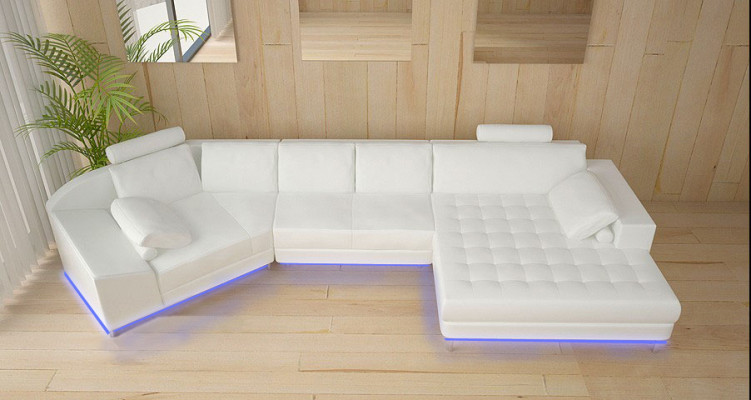 Leather sofa Couch Living landscape Corner sofa Corner Suite Design Modern Sofa A1116