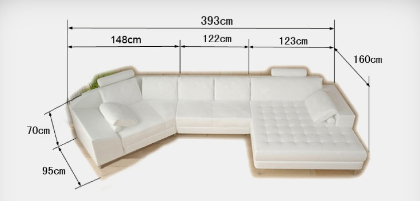 Leather sofa Couch Living landscape Corner sofa Corner Suite Design Modern Sofa A1116