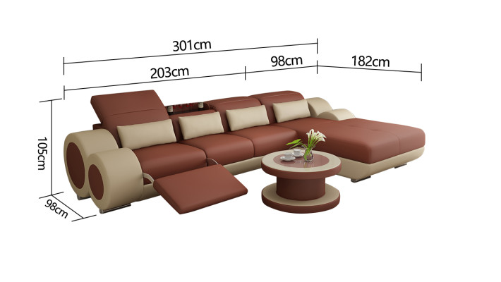 Leather sofa + USB Sofa set new Corner sofa Corner Suite Design Modern Sofa G8035H