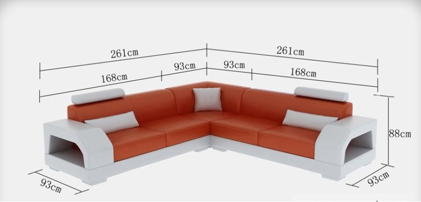 XXL Corner sofa + USB,Leather Living landscape Suite Design Modern Sofa L-shape G8001B