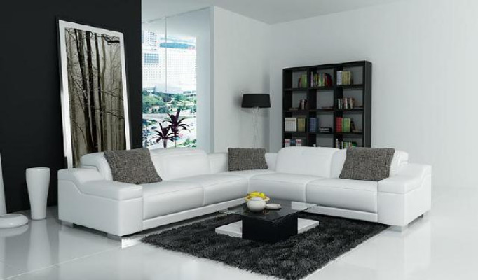 Living landscape Upholstery Corner Corner Sofa Seat Couch Suite Landscape Leather 2711D